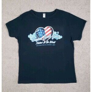 Vintage Y2k Women's T-Shirt Daytona Beach Girls Hottest In The World Black XL